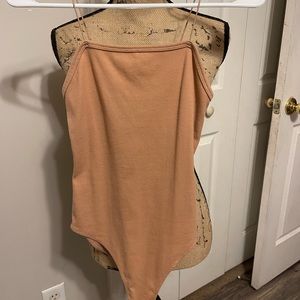 Nude spaghetti strap bodysuit